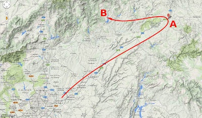 Mapa que muestra la ruta seguida aquel día